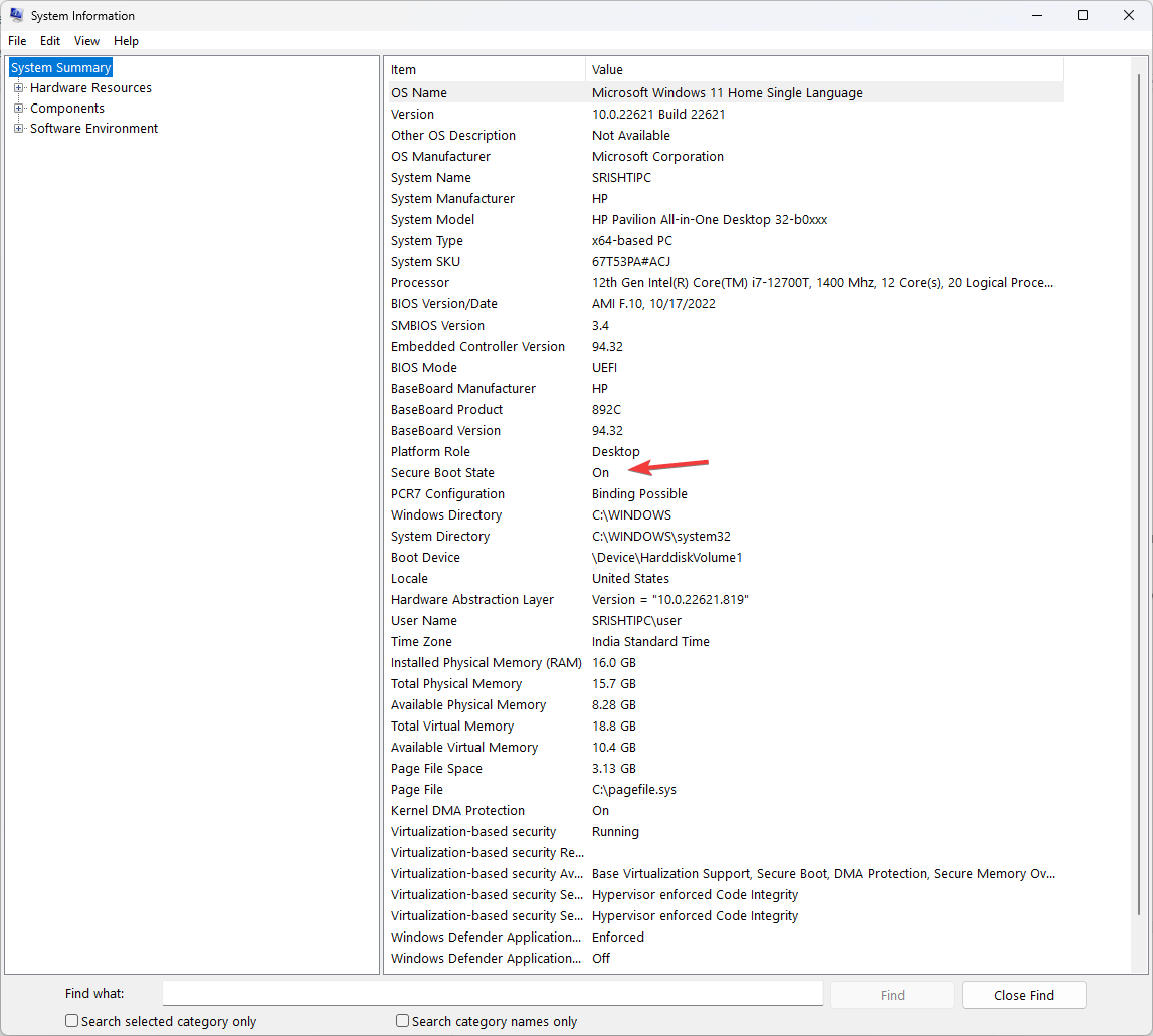secure boot state unsupported