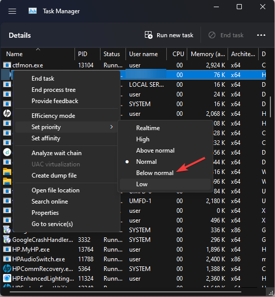 Imposta la priorità al di sotto del normale: utilizzo elevato della CPU di Minecraft