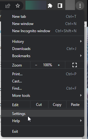 Settings chrome