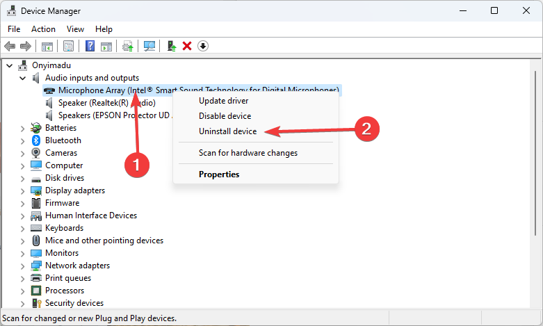 webcam microphone not working