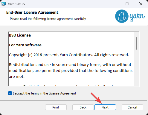 Install Yarn Windows