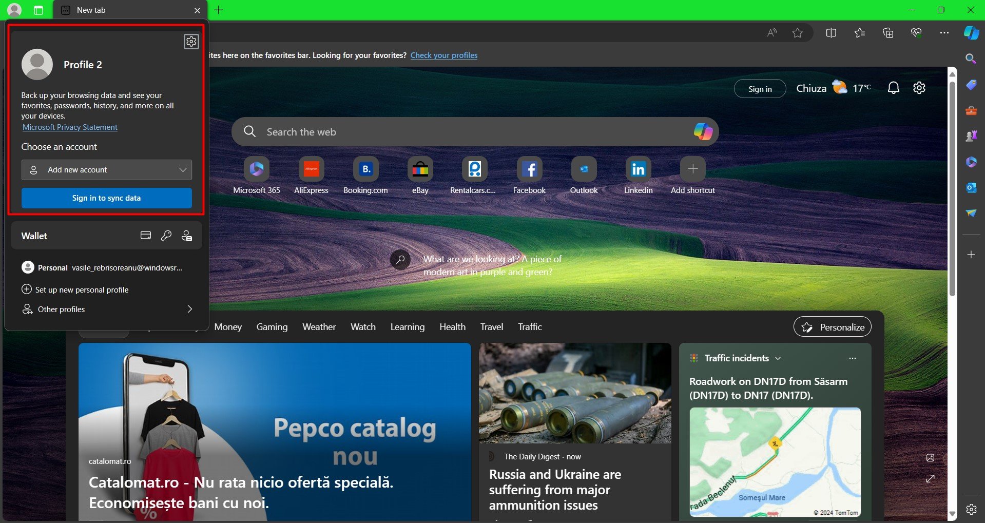 new profile created microsoft edge