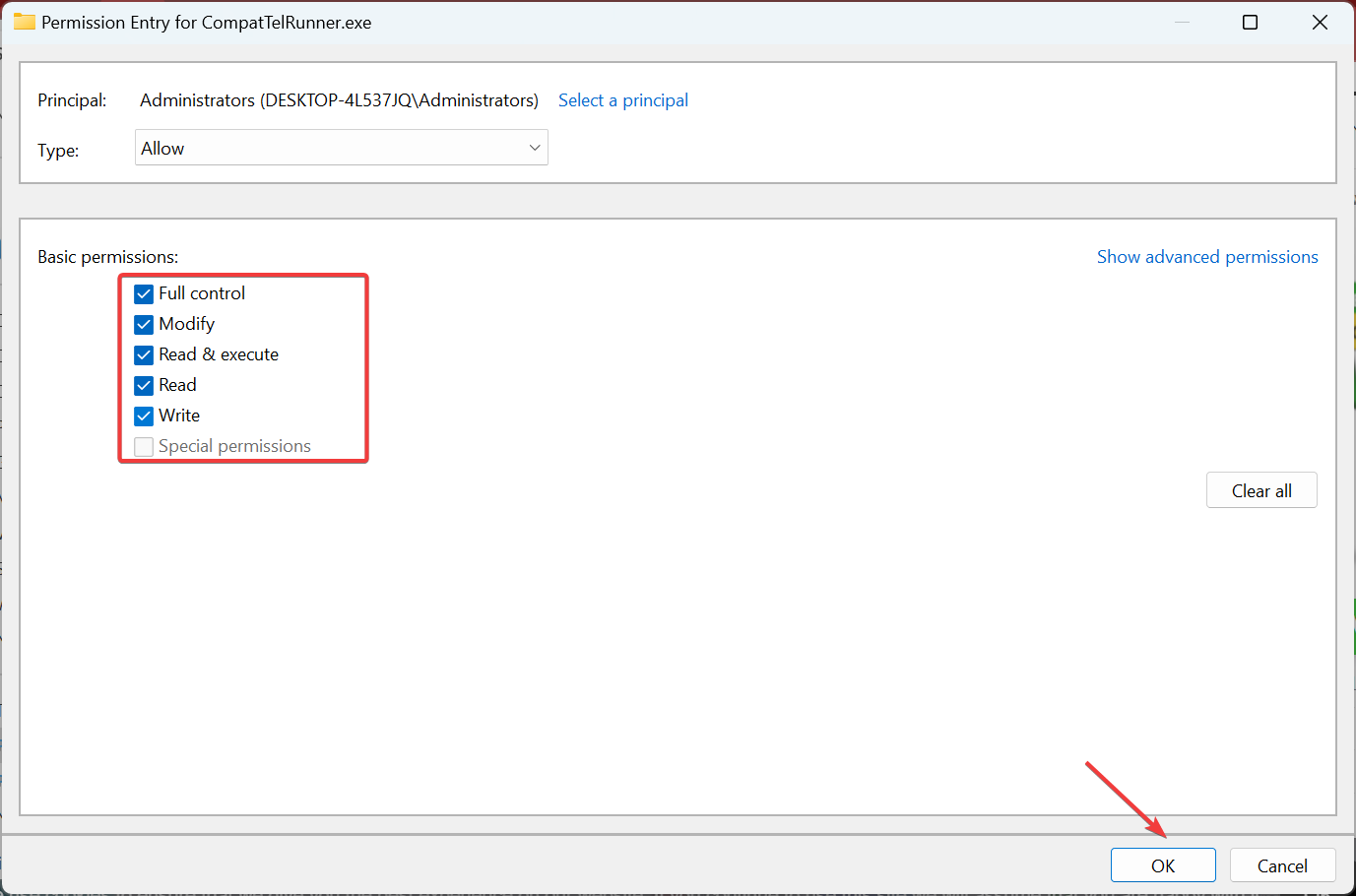 full control to fix microsoft compatibility telemetry high cpu