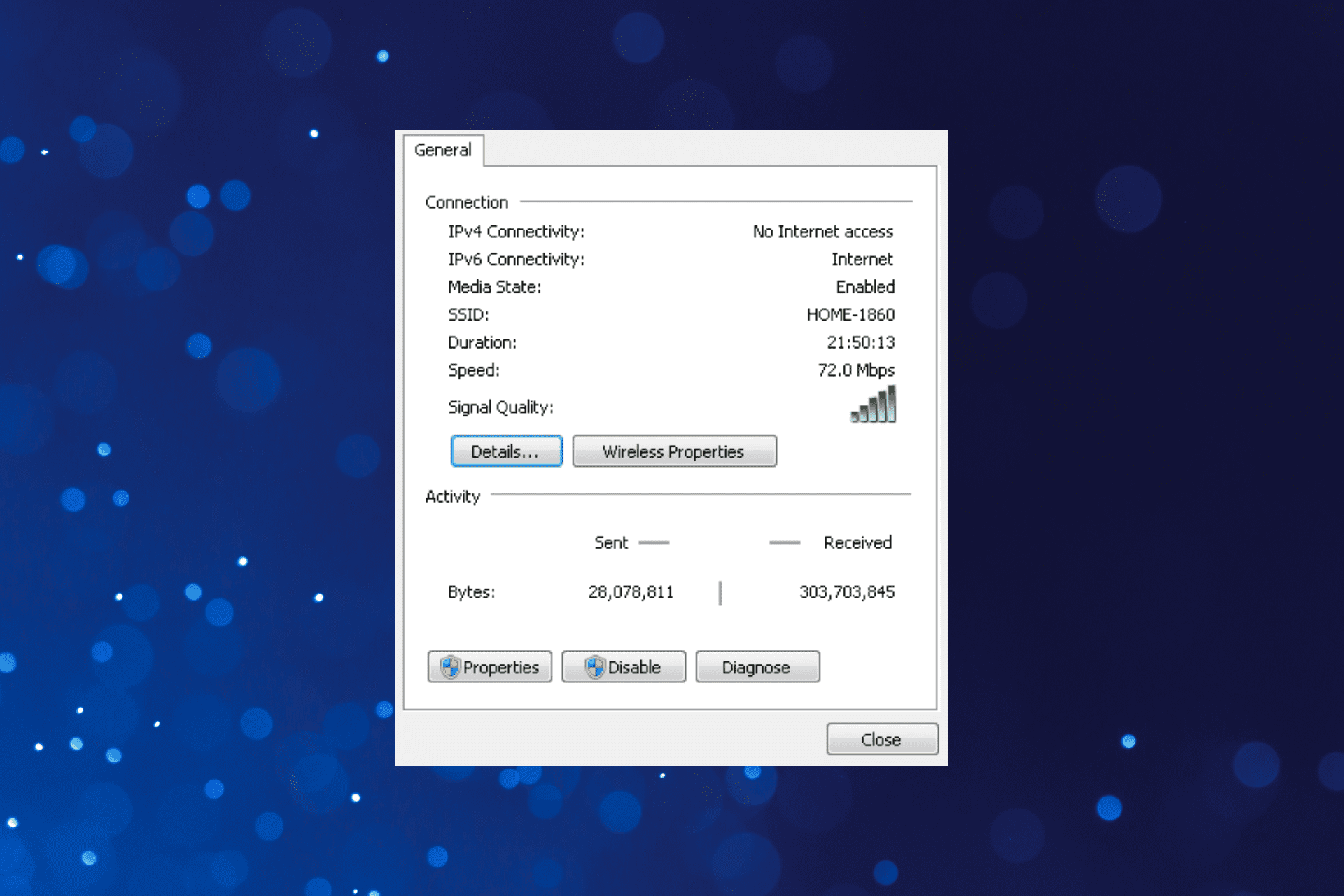 fix ipv4 no internet access error in Windows