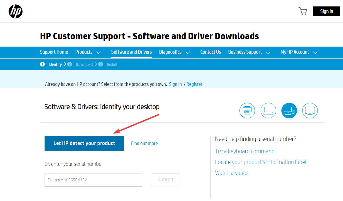 Hp customer