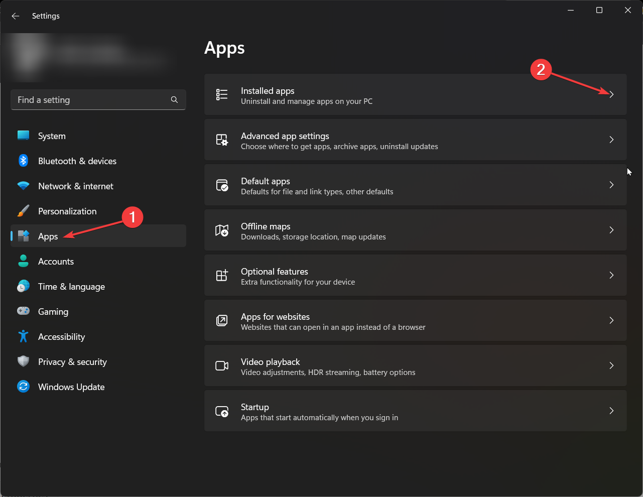 Installed apps - 0x80860010