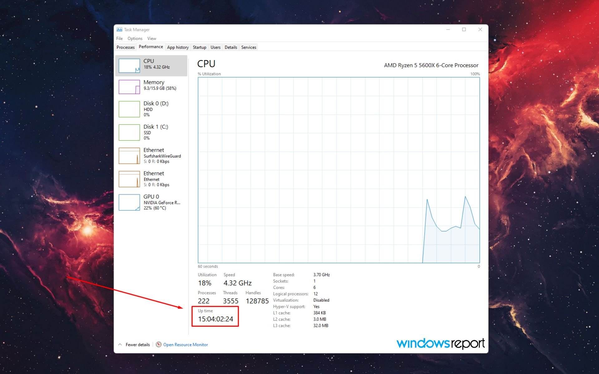 Check Last Reboot Time in Windows