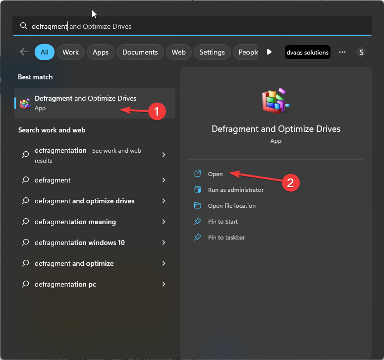 Defragment - 100 disk usage windows 11