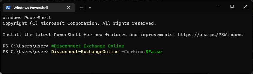 Disconnect Exchange -connect to exchange online powershell