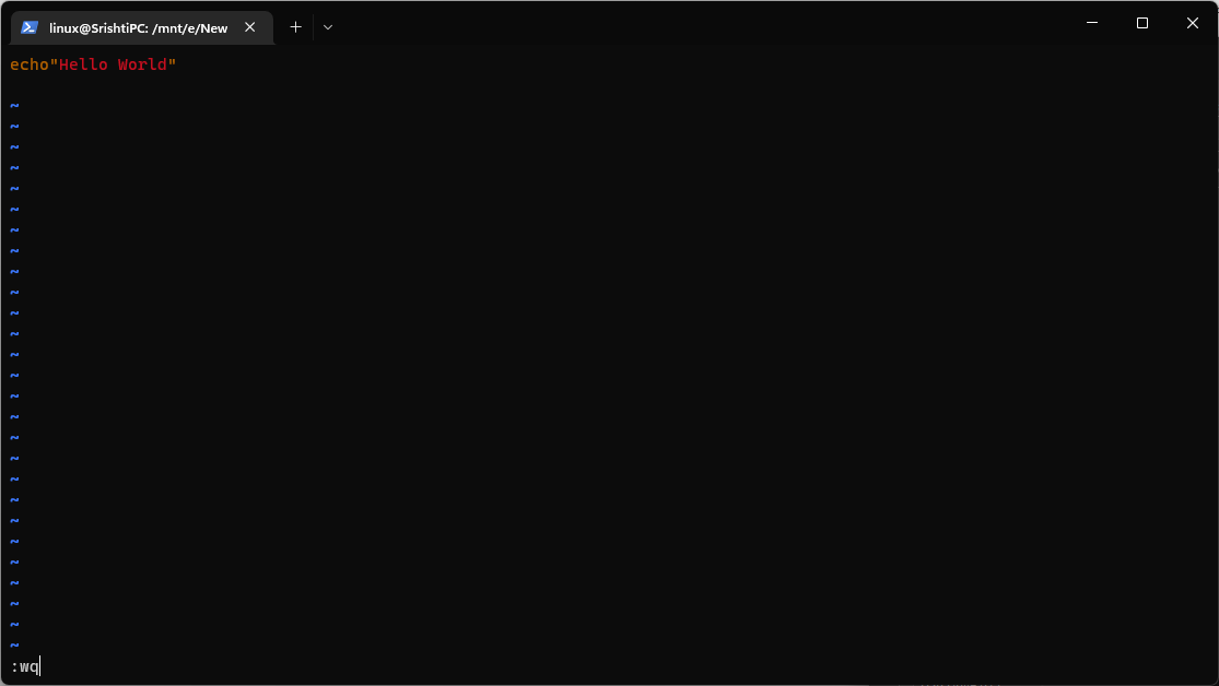 Enter -shell script for windows