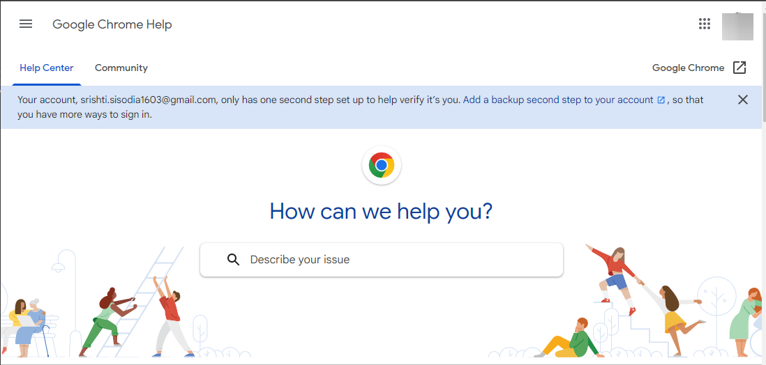 Google Support -another operation on google chrome is in progress