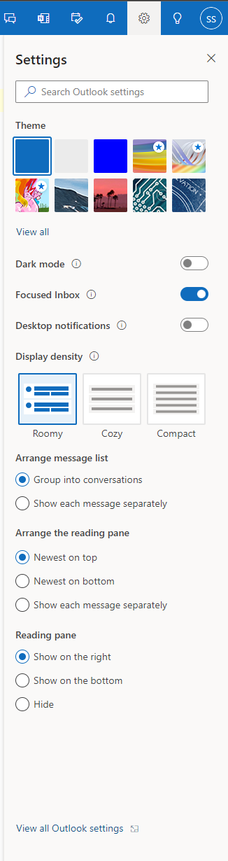 Configurações do Outlook - notificações do Outlook para subpastas