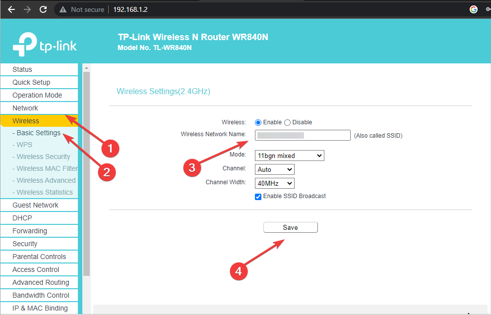 SSID - router hacked