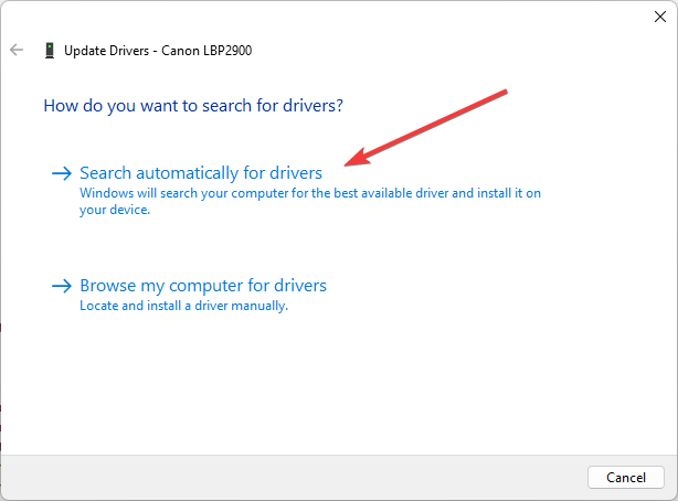 Rechercher automatiquement les pilotes - pilote canon lbp2900b windows 11