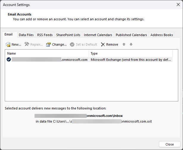 Settings page