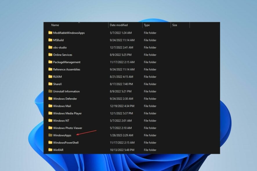 access windowsapps folder