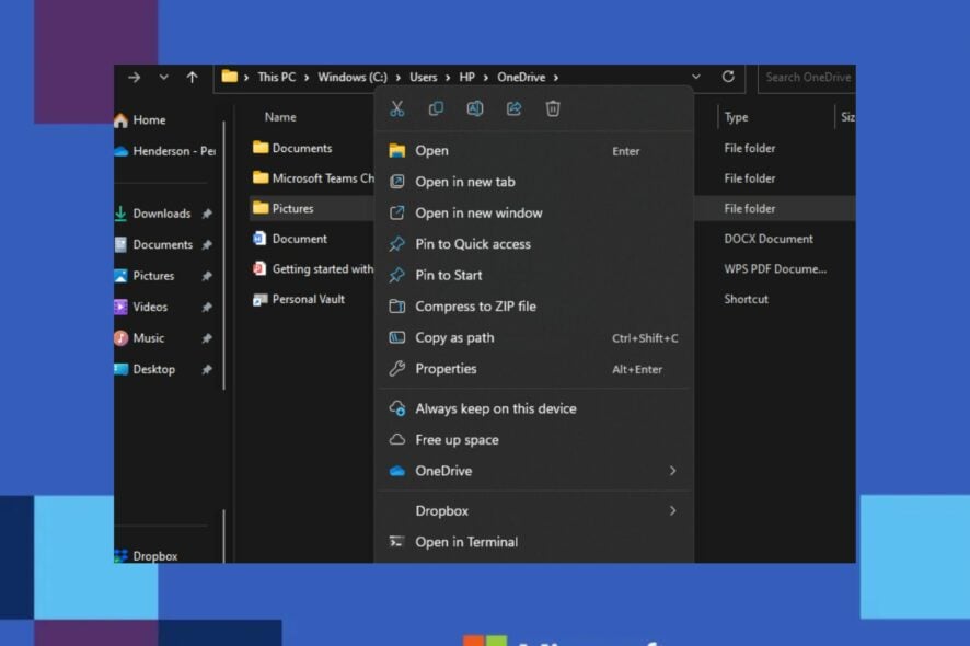 onedrive always keep on this device