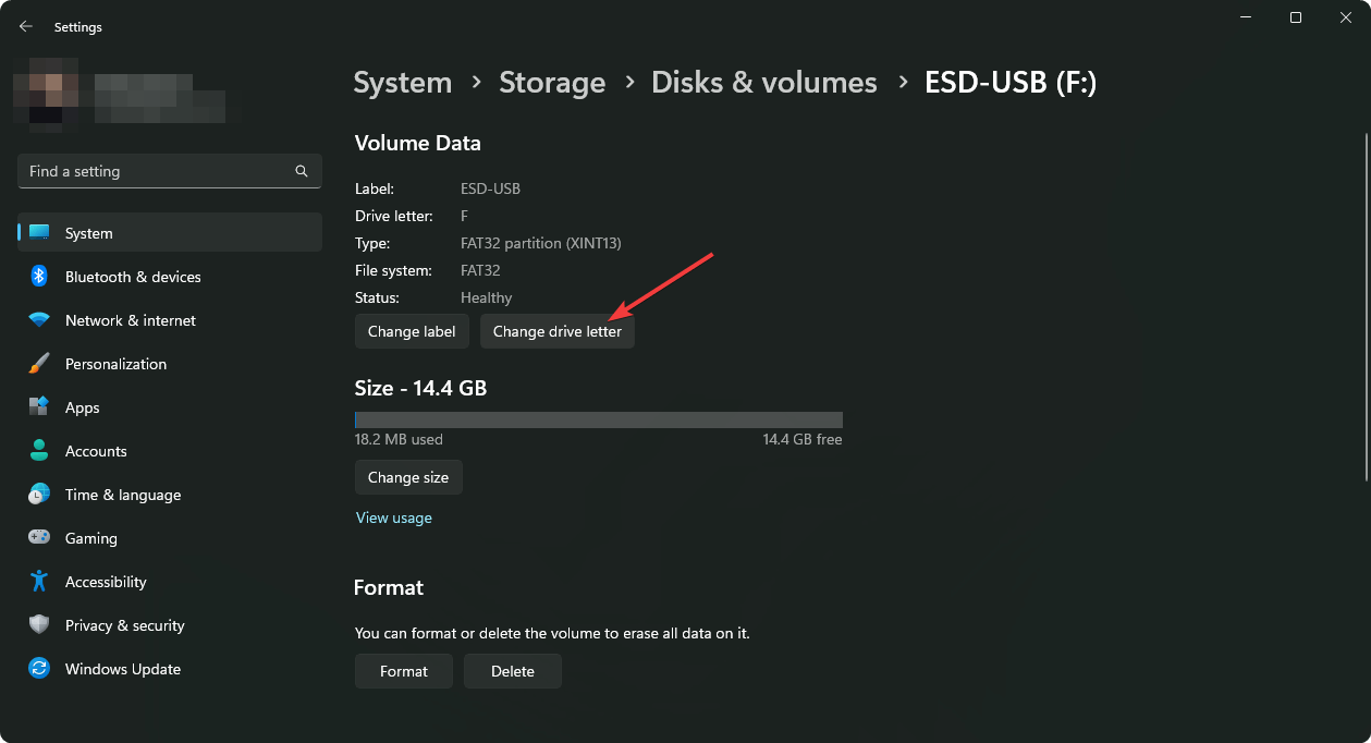clicking change drive letter windows 11