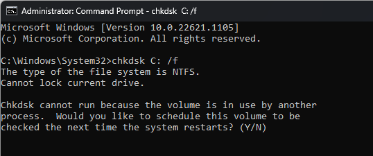 cmd chkdsk