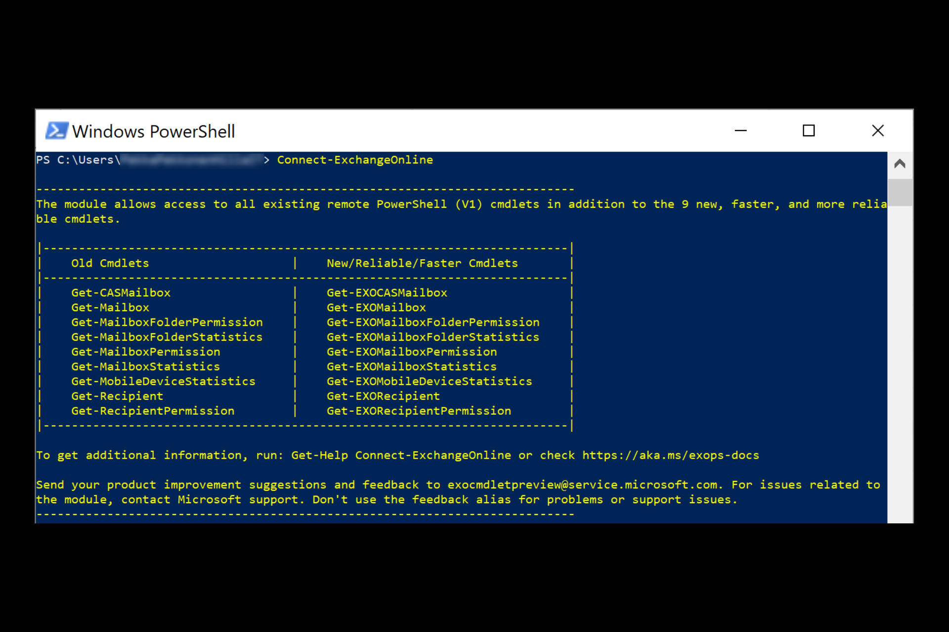 connect to exchange online powershell