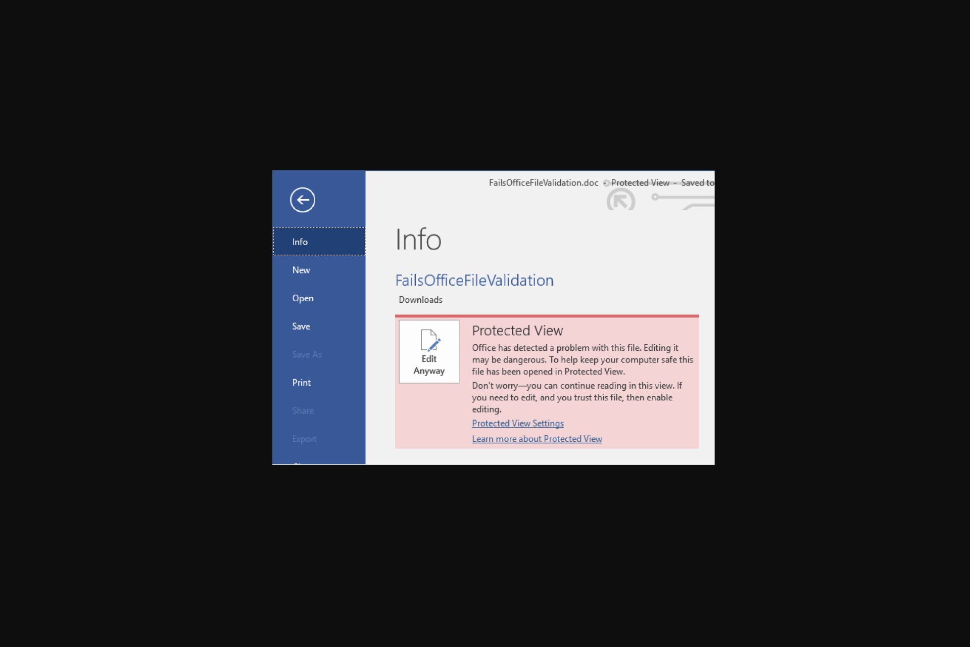 how to remove protected view in word