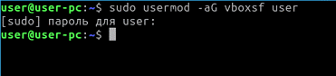 virtualbox shared folder permission denied sudo usermod -G vboxsf -a $USER