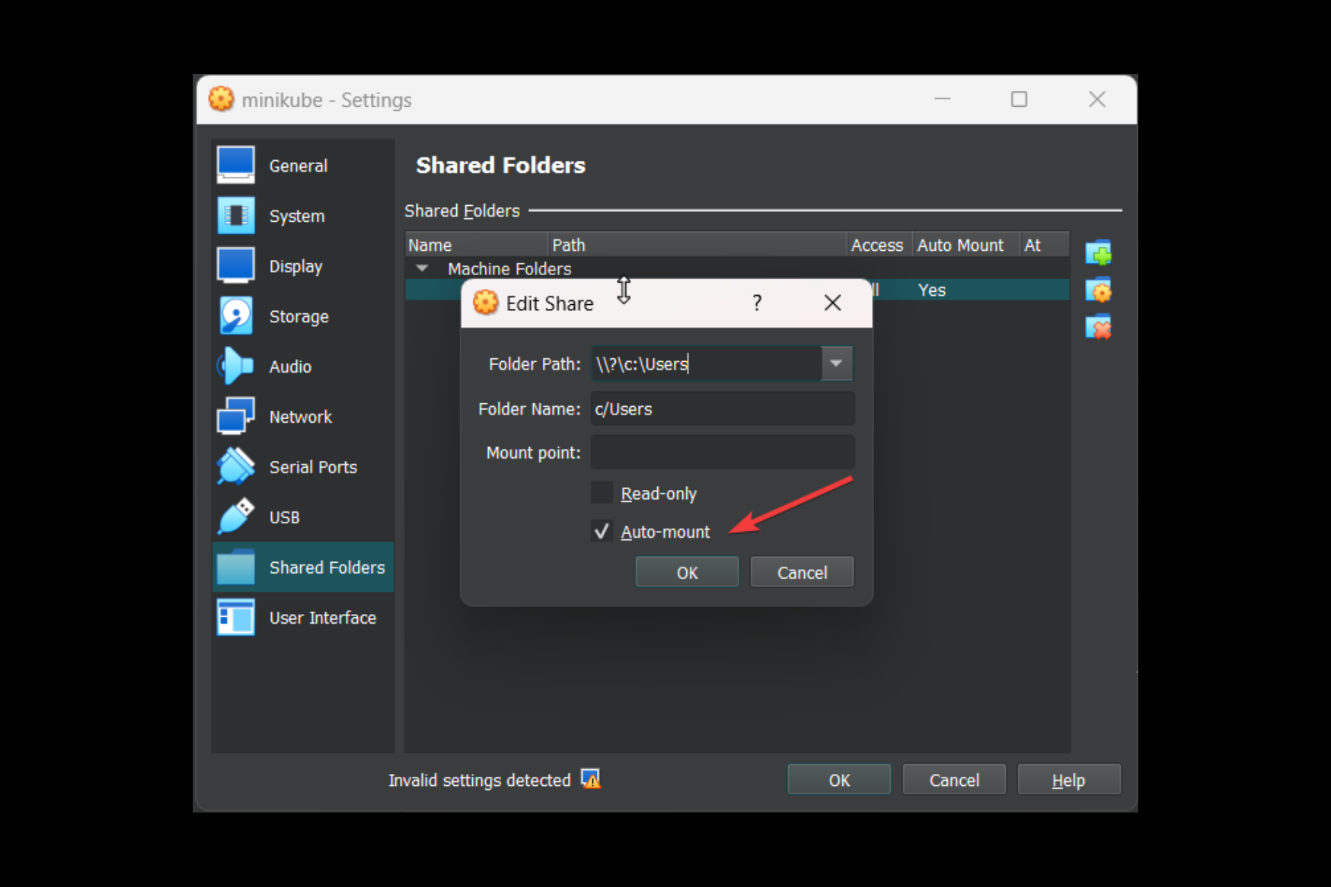 virtualbox shared folder permission denied