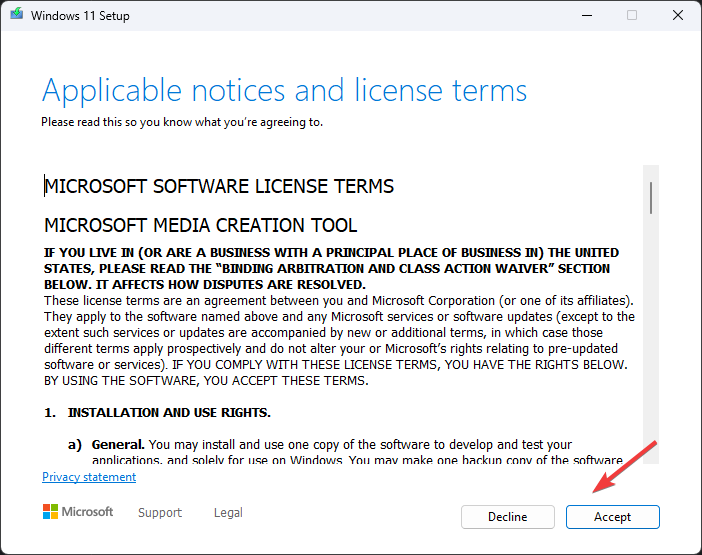 Accept the terms memory refresh timer error