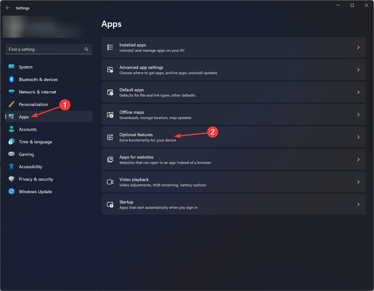 Apps Optional features -play dvd windows 11