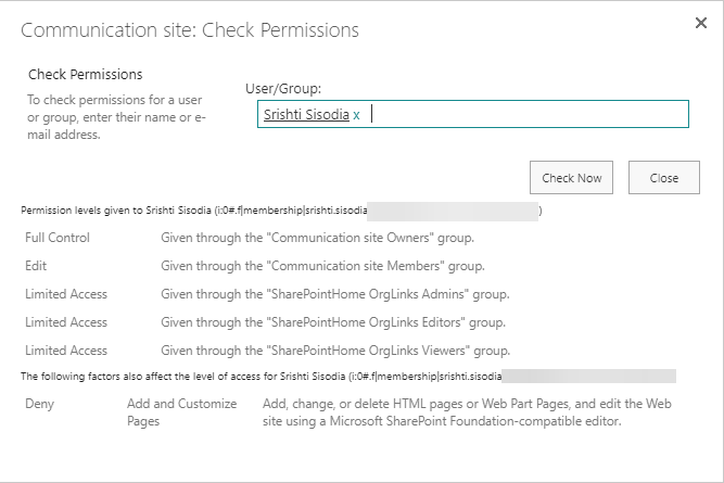 Check permissions