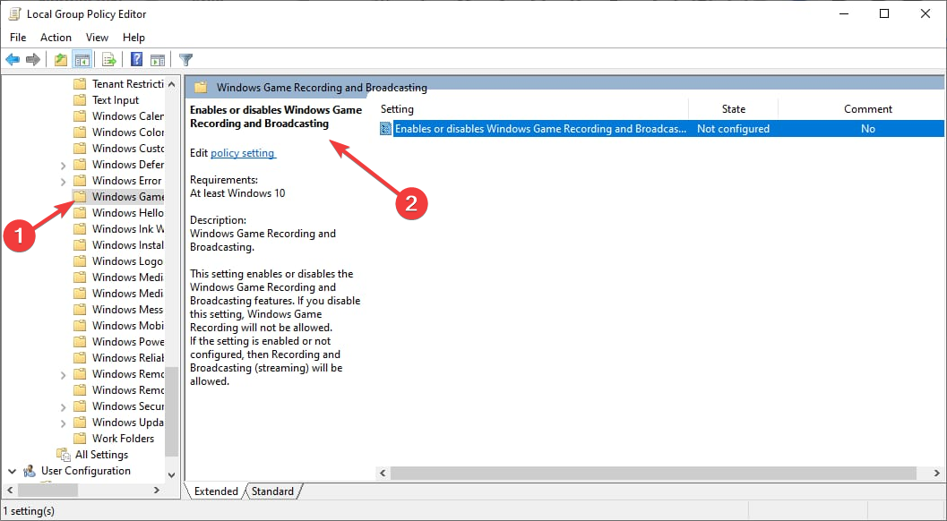 Enables or disables -disable xbox game bar windows 11