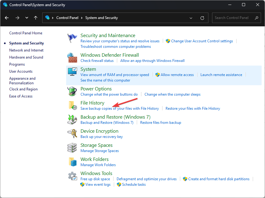 File history 1 file history doesn't recognize this drive