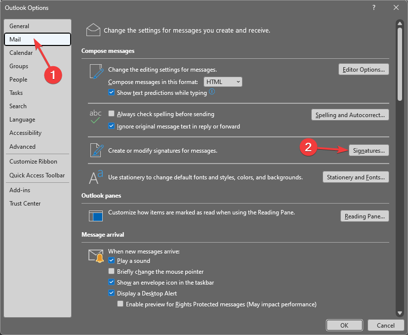 Mail sign different signatures for different mailboxes in outlook