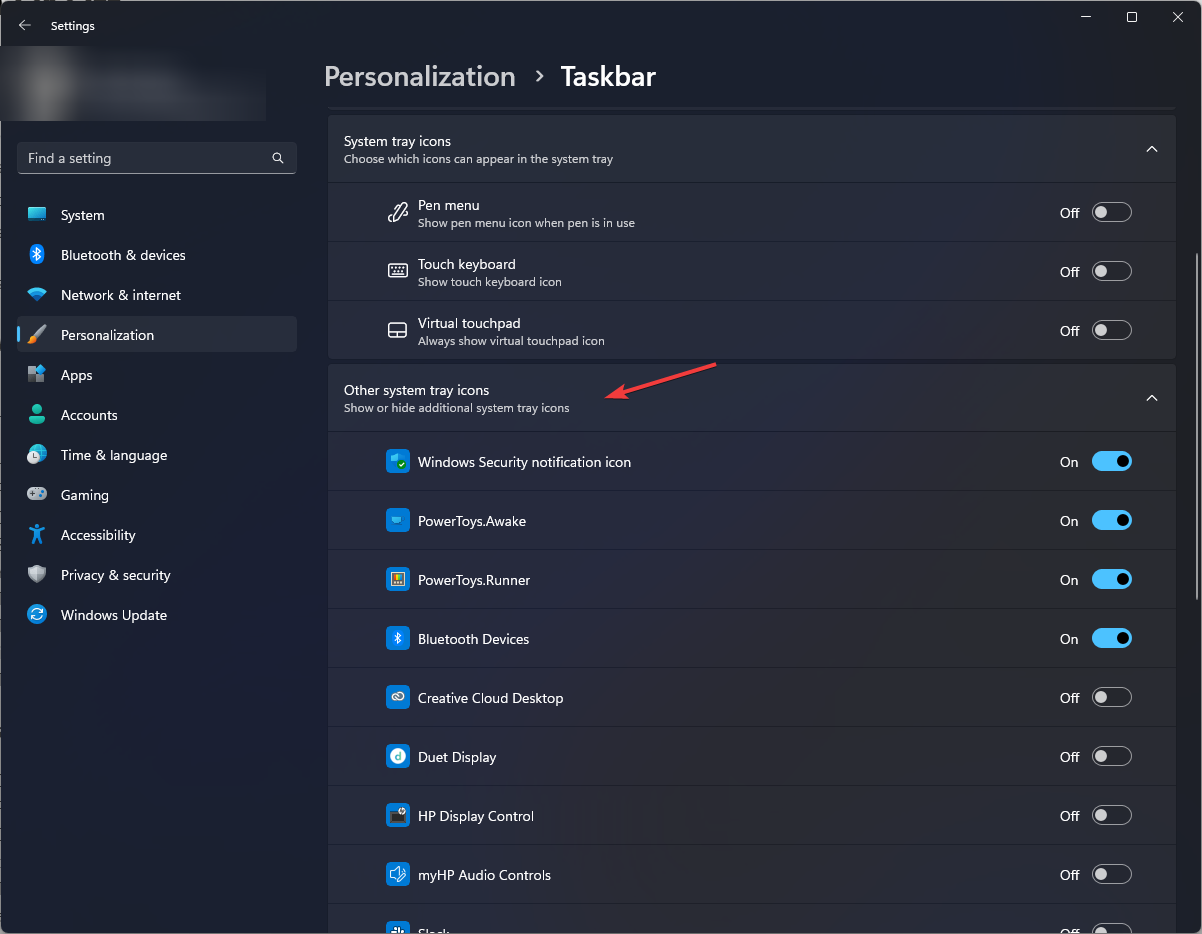 Other system tray icons