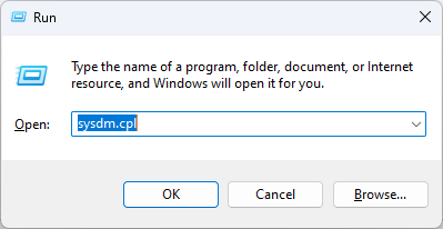 Sys -advanced system settings windows 10