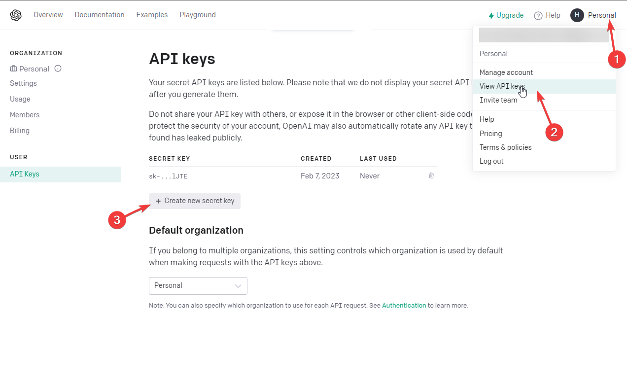 ViewAPI keys