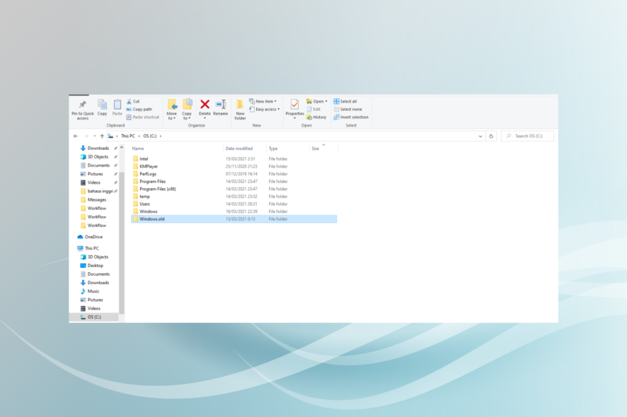 all the ways you can remove the Windows.old folder