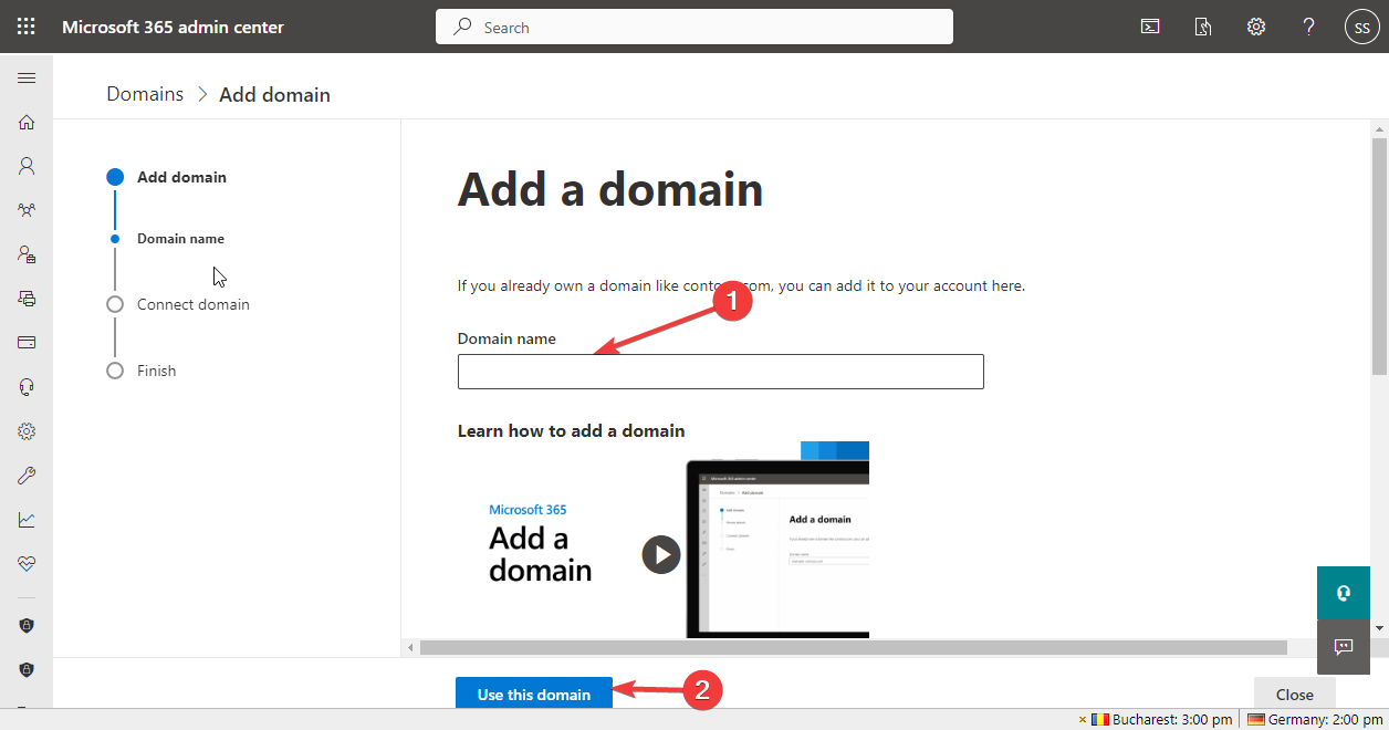 Add a domain 1