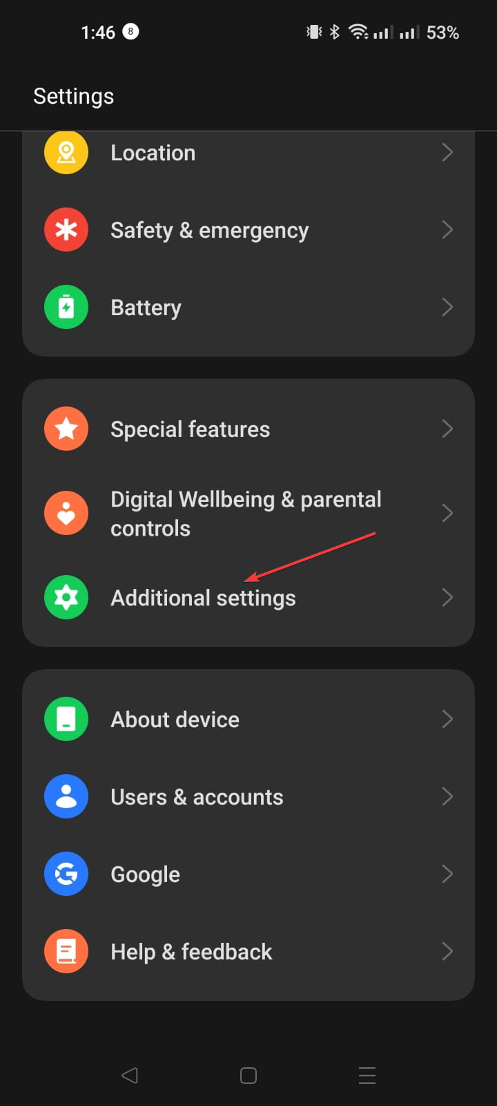 Additional settings