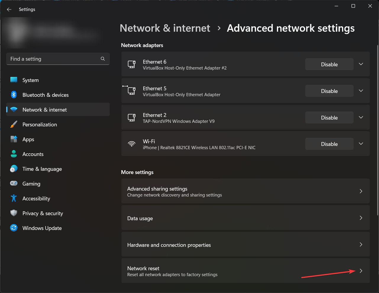 Network Reset 