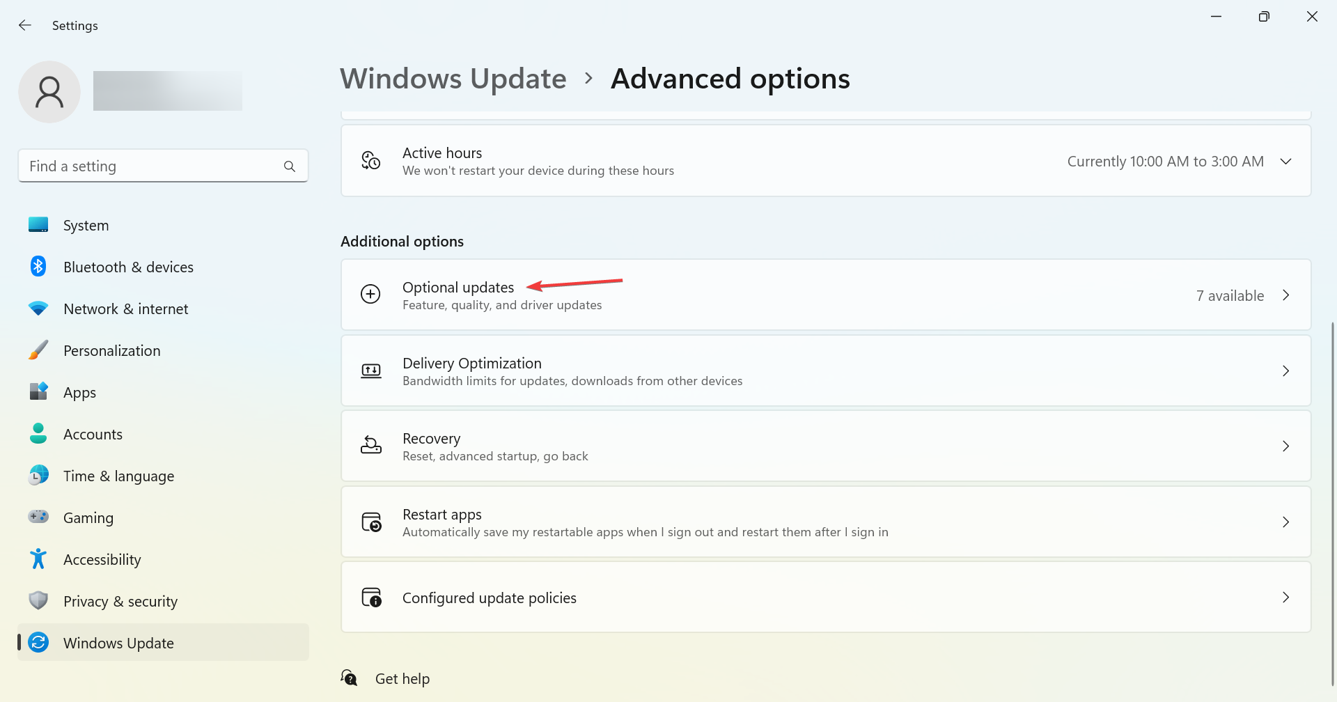 optional updates