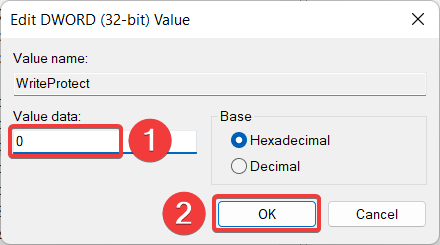 Remove write protection from pen drive