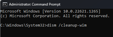 CMD DISM cant delete mountuup folder