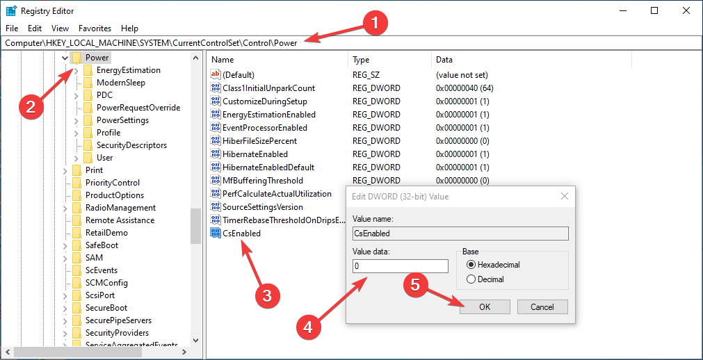 CS enabled turn off sleep mode windows 10