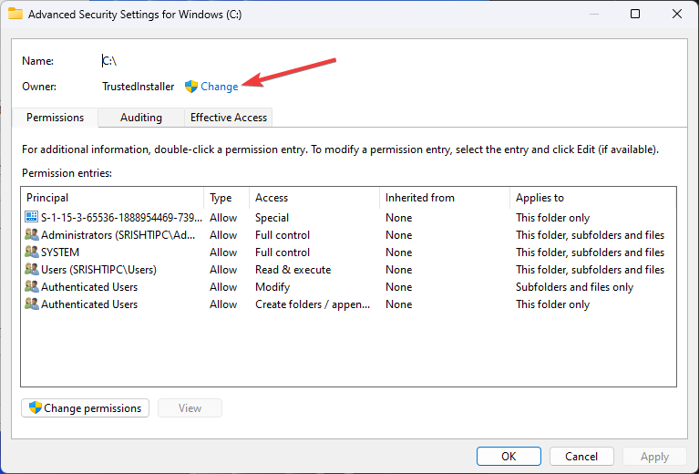 Change 1 You Don't Currently Have Permission to Access This Folder
