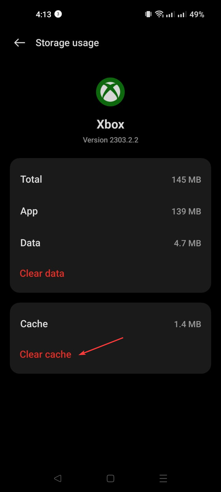 Clear cache