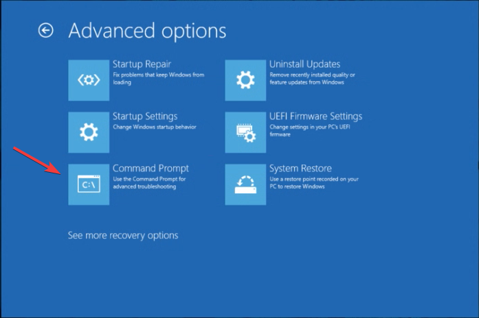 Command Prompt Advanced Options -cant delete mountuup folder