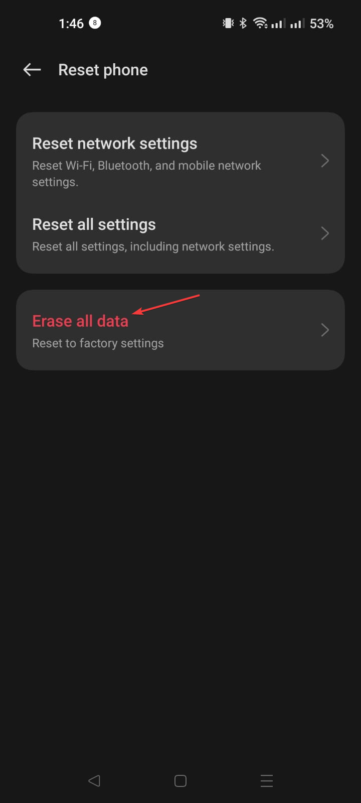 Erase all data