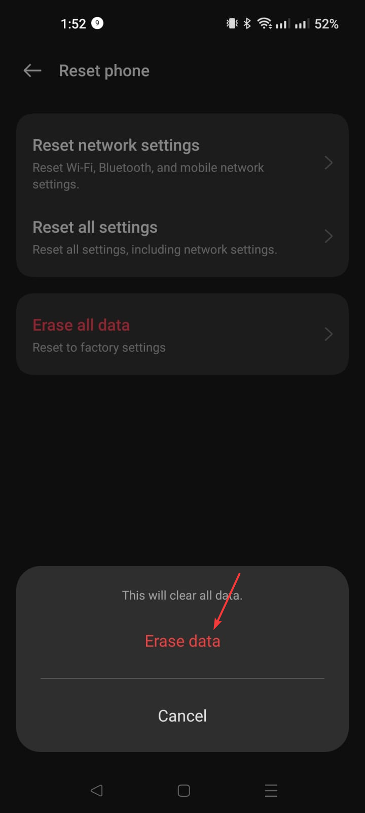 Erase data
