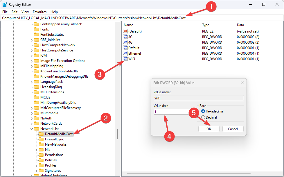Ethernet set as metered connection Windows 11
